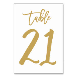 Numeração De Mesa Número de Tabela com Letra de Mão Chic Dourado | M