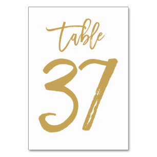 Numeração De Mesa Número de Tabela com Letra de Mão Chic Dourado   M