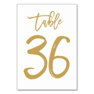 Numeração De Mesa Número de Tabela com Letra de Mão Chic Dourado M