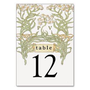 Numeração De Mesa Número de Tabela de Banner Floral da Vintage