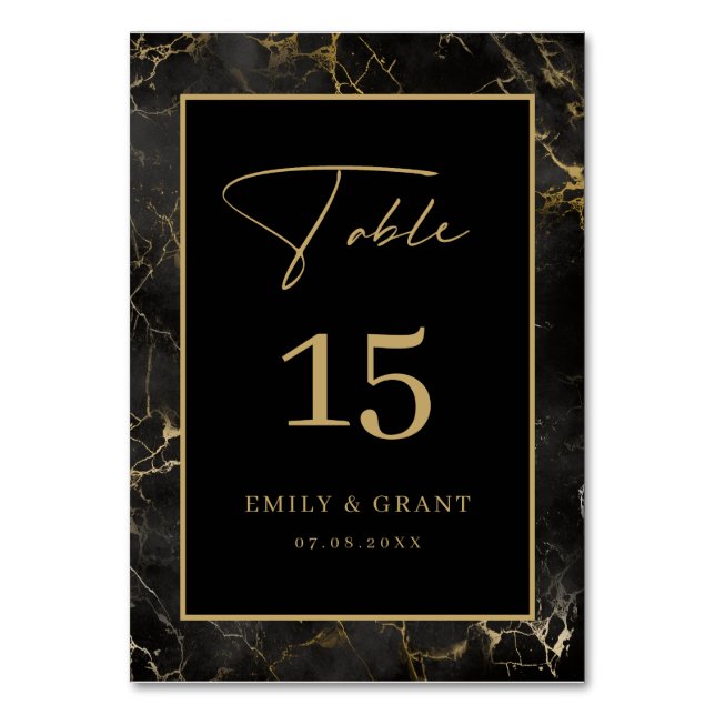 Numeração De Mesa Número de Tabela de Borda Dourada do Pedaço de Ped (Frente)