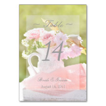 Número de Tabela de Casamento de Buquê de Flor de 