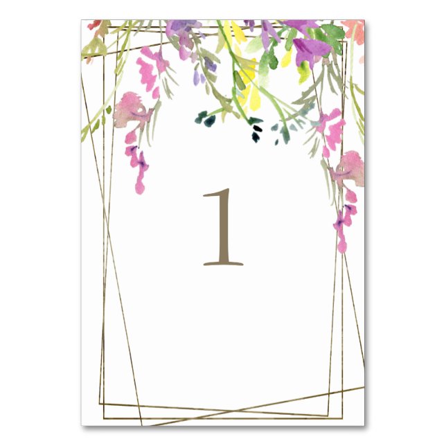 Numeração De Mesa Número de Tabela de Casamento de Flor Selvagem Col (Frente)