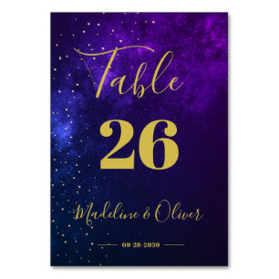 Numeração De Mesa Número de Tabela de Casamento Elegante Roxo da Noi