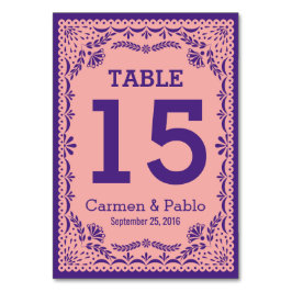 Numeração De Mesa Número de Tabela de Casamento em Papel Picado Desi