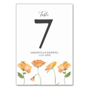 Numeração De Mesa Número de Tabela de Casamento Flores de Laranja Bo