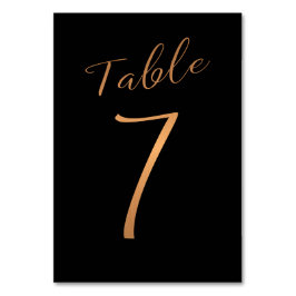 Numeração De Mesa Número de tabela de casamento preto de cobre