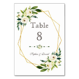 Numeração De Mesa Número de Tabela de Frame Dourada Floral Verde Ver