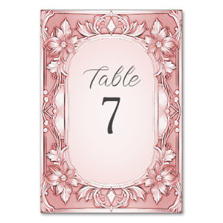 Numeração De Mesa Número de Tabela de Frame Floral Rosa