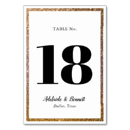 Numeração De Mesa Número de Tabela de Frame Glitter Dourado