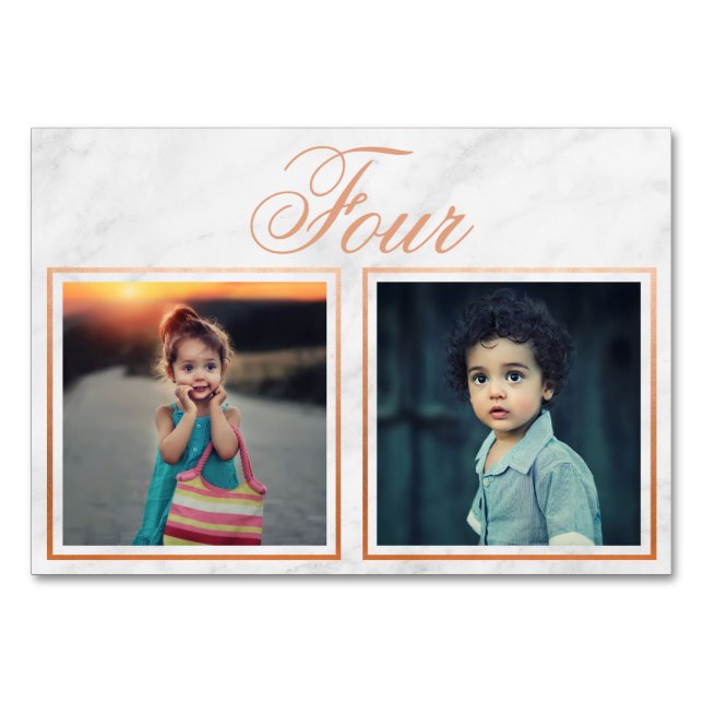 Numeração De Mesa Número de Tabela de Marble Dourada Rosa de Idade d (Frente)