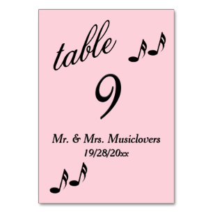 Numeração De Mesa Número de Tabela de Música Rosa