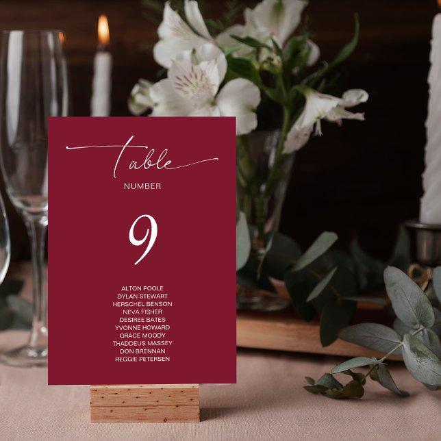 Numeração De Mesa Número de Tabela de Nomes de Convidado Básicos Sim (Simple Basic Wedding Guest Names Table Number)