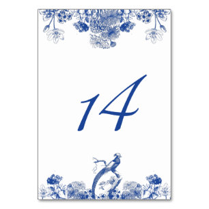 Numeração De Mesa Número de Tabela de Padrão da China Floral Azul e
