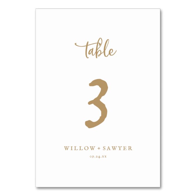 Numeração De Mesa Número de Tabela de Script Dourado Russo (Frente)