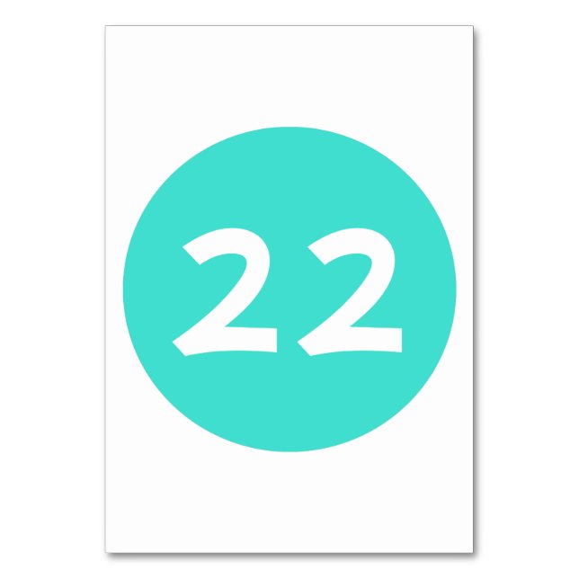 Numeração De Mesa Número de Tabela do Círculo Turquesa (Frente)
