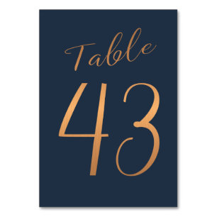 Numeração De Mesa Número de tabela do marinho de brilho de cobre ro
