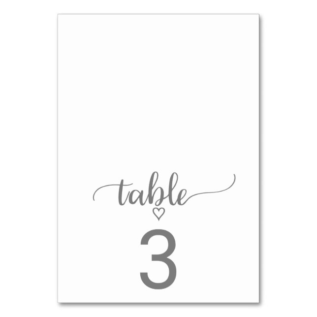 Numeração De Mesa Número de Tabela Dobrada de Caligrafia Simples de  (Frente)