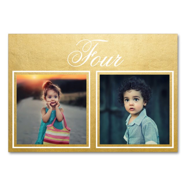 Numeração De Mesa Número de Tabela Dourada de Classe Elegante de Ida (Frente)