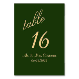 Numeração De Mesa Número de Tabela Dourada e Verde Caçadora