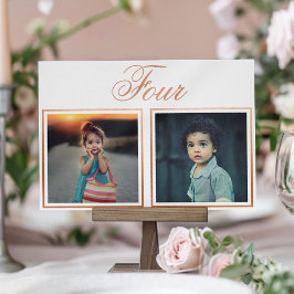 Numeração De Mesa Número de Tabela Dourada Elegante de Rosa de Idade