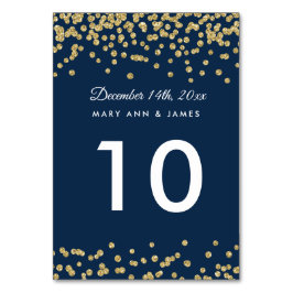 Numeração De Mesa Número de Tabela Dourada Faux Glitter Confetti Mar
