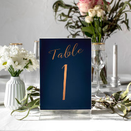 Numeração De Mesa Número de tabela elegante do marinho de brilho de 