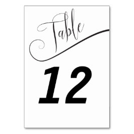 Numeração De Mesa Número de Tabela Elegante Preto e Branco