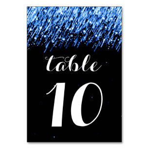 Numeração De Mesa Número de Tabela Elegante que Cai Estrelas "Azul-S