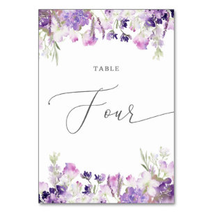 Numeração De Mesa Número de tabela floral de lavanda 4