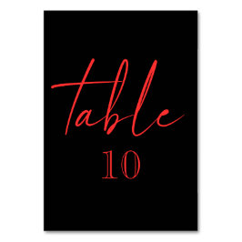 Numeração De Mesa Número de Tabela Floral Escura Preta e Vermelha