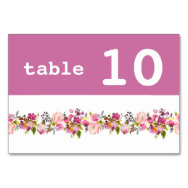Numeração De Mesa Número de Tabela Horizontal de Casamento Floral Ro