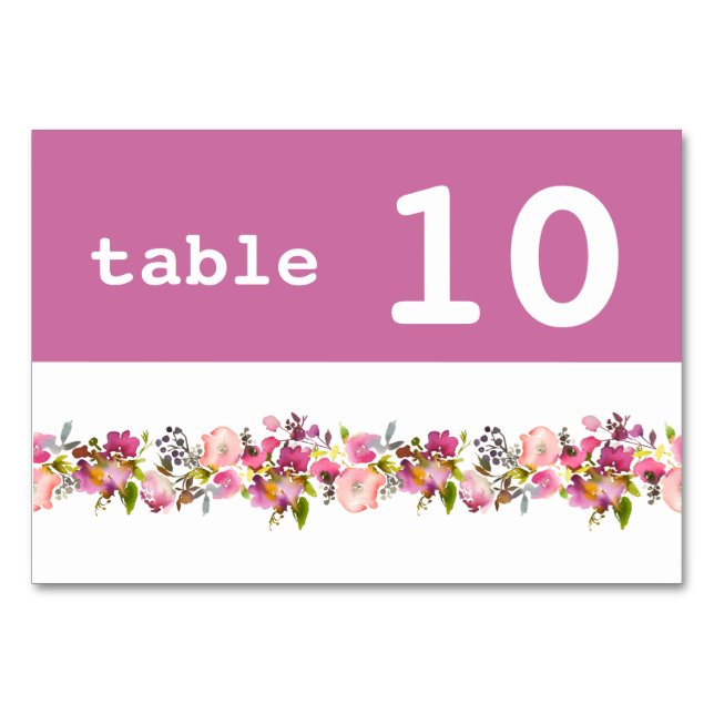 Numeração De Mesa Número de Tabela Horizontal de Casamento Floral Ro (Frente)