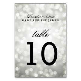 Numeração De Mesa Número de Tabela Luzes de Glitter Prateadas