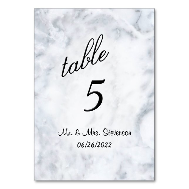 Numeração De Mesa Número de Tabela Marble Personalizado (Frente)