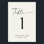 Numeração De Mesa Número de Tabela Minimalista de Recepção de casame<br><div class="desc">Creme Mimalista Cartão de Mesa de Casamento.</div>