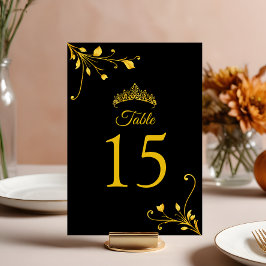 Numeração De Mesa Número de Tabela Minimalista Preto do Ouro Moderno