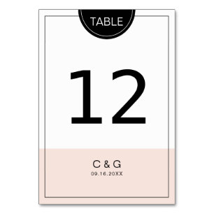 Numeração De Mesa Número de tabela minimalista rosa editável a cores