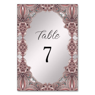 Numeração De Mesa Número de Tabela Ornamental Rosa