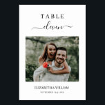 Numeração De Mesa Número de Tabela Personalizada de Casamento de Fot<br><div class="desc">Número de Tabela Personalizada de Foto Moderno e elegante do Elegance Script Modern Photo Wedding que pode ser personalizado com seu texto e adicionar cada cartão de número de tabela ao seu carrinho, um a um. Clique no botão "Personalizar" e use nossa ferramenta design para modificar este modelo. Veja a...</div>