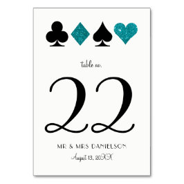 Numeração De Mesa Número de Tabela Personalizada de Glitter Teal em 