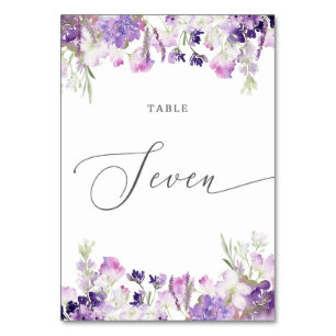 Numeração De Mesa Número de Tabela Sete floral de lavanda