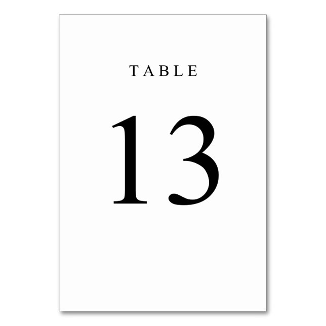 Numeração De Mesa Número de Tabela Simples - 13 (Frente)