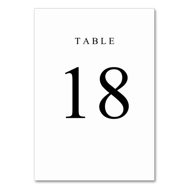 Numeração De Mesa Número de Tabela Simples - 18 (Frente)