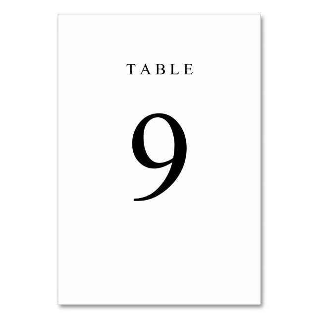 Numeração De Mesa Número de Tabela Simples - 9 (Frente)
