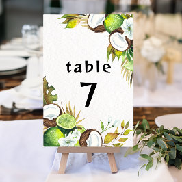 Numeração De Mesa Número de tabela tropical havaiana