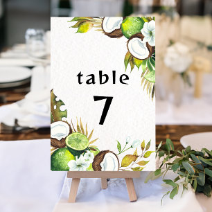 Numeração De Mesa Número de tabela tropical havaiana