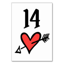 Número de Tabela Vermelha e Preta do Coração de Ca