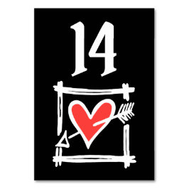 Numeração De Mesa Número de Tabela Vermelha e Preta do Coração de Ca