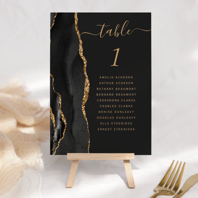 Numeração De Mesa Numero de Tabelas de Casamento Preto de Agate Dour (Criador carregado)